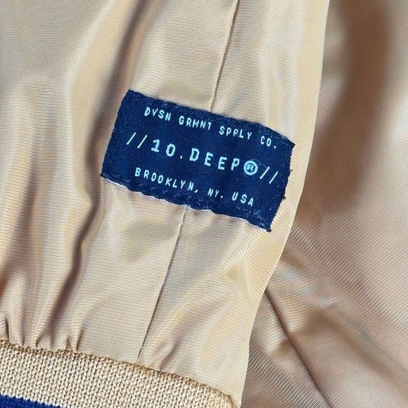 10 Deep Tenth Division Patchwork Varsity Jacket Mens Small Yellow Graphic - Picture 13 of 16